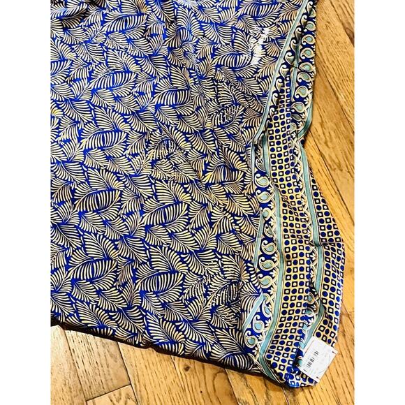 Indian Silk Bollywood Saree in Green, Blue, and Gold Color - Picture 5 of 8